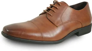 bravo! Men Dress Shoe King Classic Lace-up Oxford Plain or Cap Toe or Wingtip Leather Sock Medium and Wide Width Size from 6 to 18 Black Brown Cognac Blue Purple Red