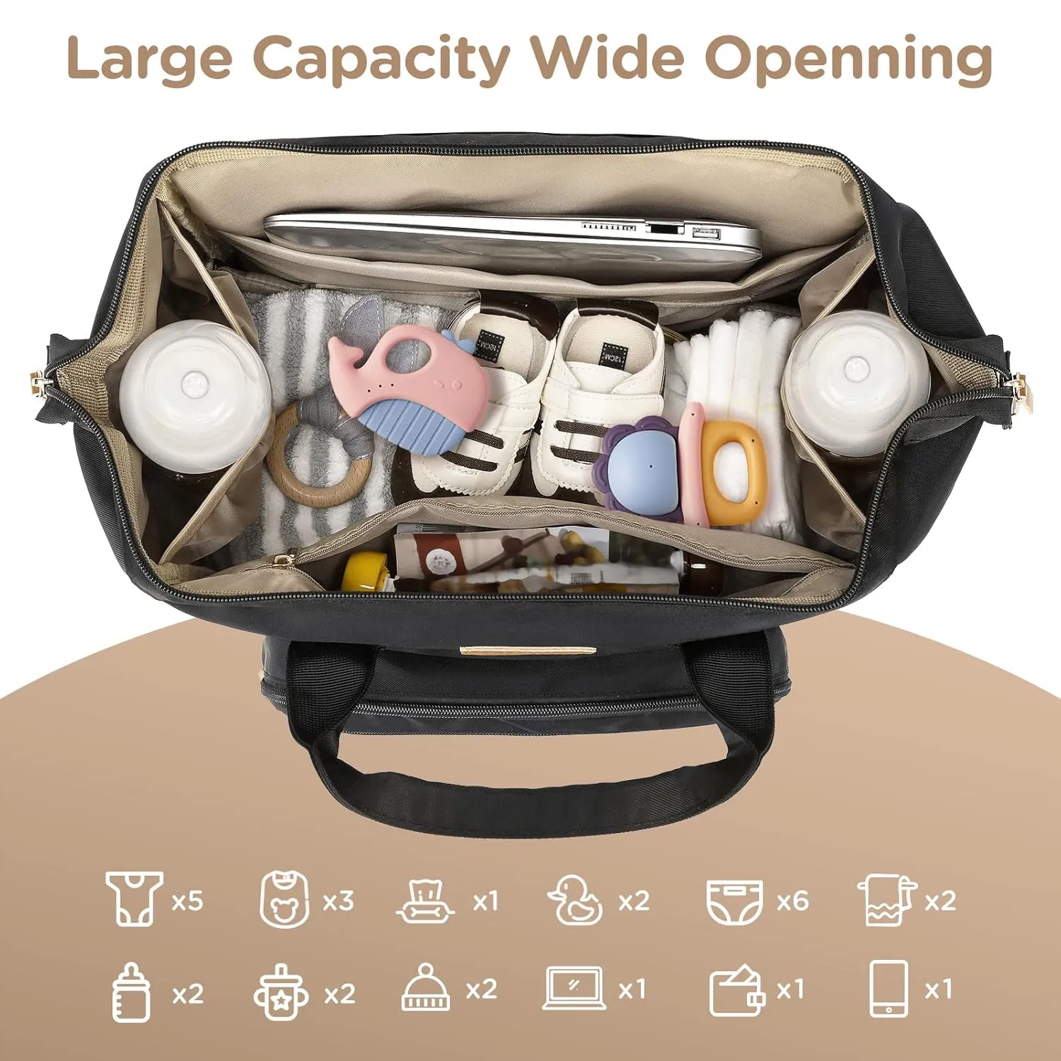 Breast Pump Bag for Spectra S1 S2 Medela, Convertible Large Diaper Bag Backpack for Working Moms with 16 inch Laptop Sleeve & Cooler Storage, Black