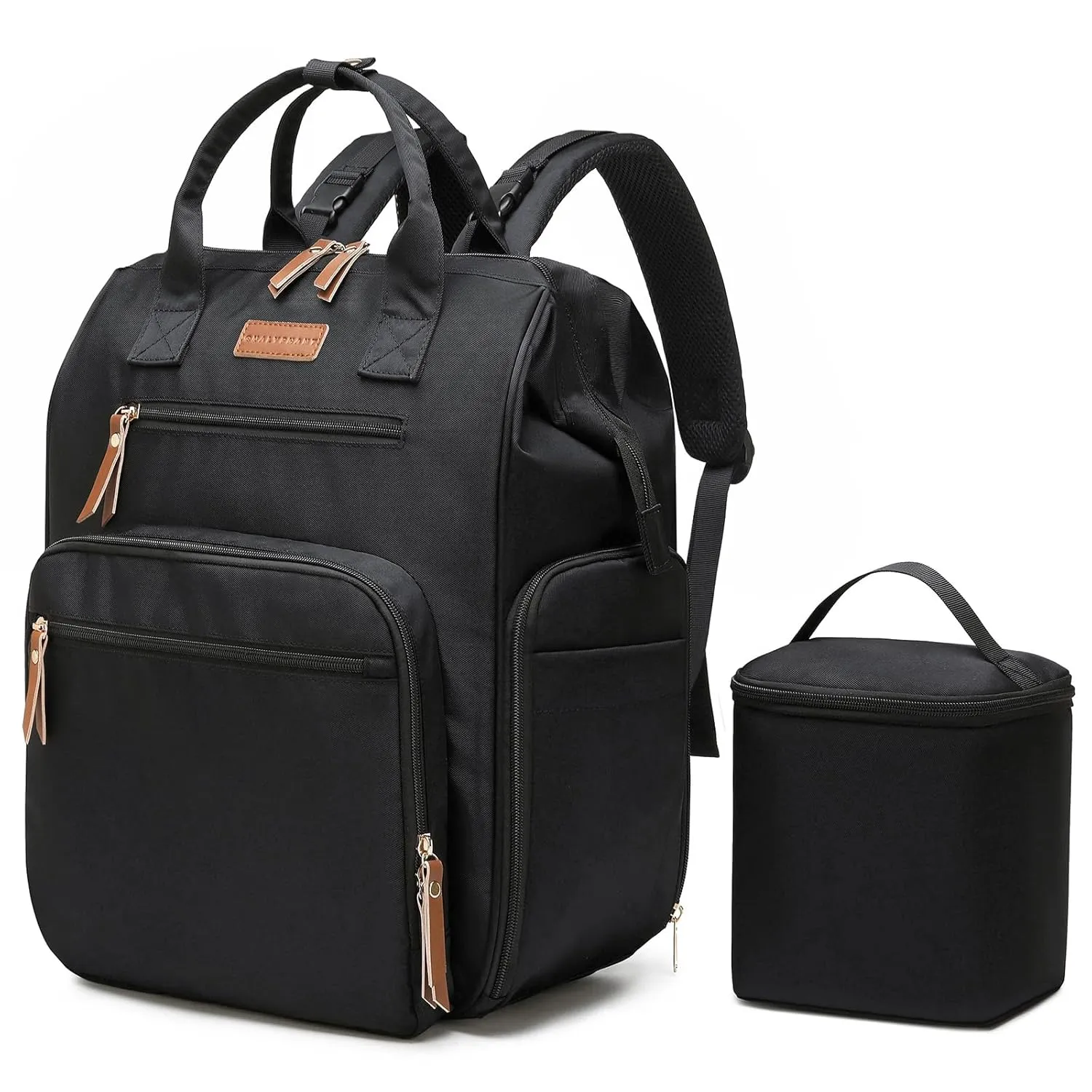 Breast Pump Bag for Spectra S1 S2 Medela, Convertible Large Diaper Bag Backpack for Working Moms with 16 inch Laptop Sleeve & Cooler Storage, Black