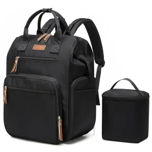 Breast Pump Bag for Spectra S1 S2 Medela, Convertible Large Diaper Bag Backpack for Working Moms with 16 inch Laptop Sleeve & Cooler Storage, Black