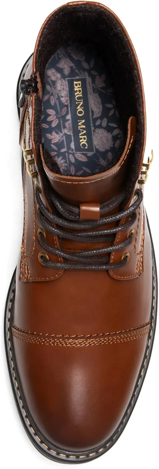 Bruno Marc Men's Motorcycle Boots Oxford Dress Boot