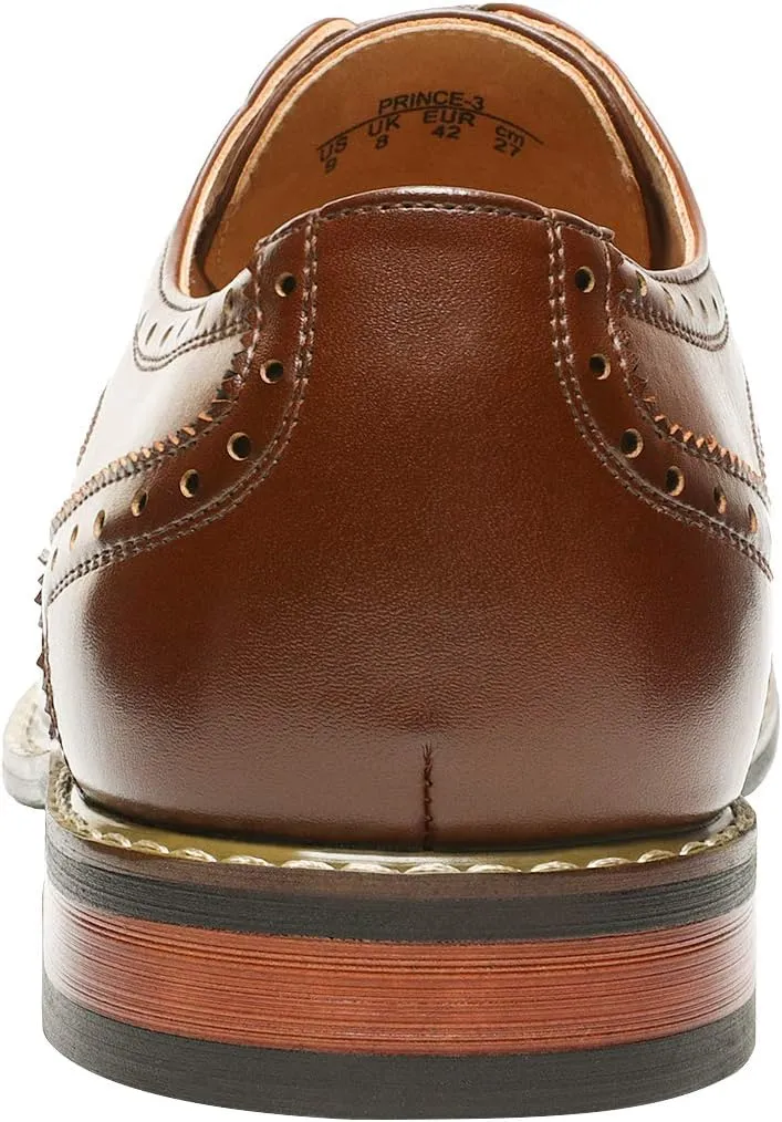 Bruno Moda Italy Prince Men's Classic Modern Oxford Wingtip Lace Dress Shoes