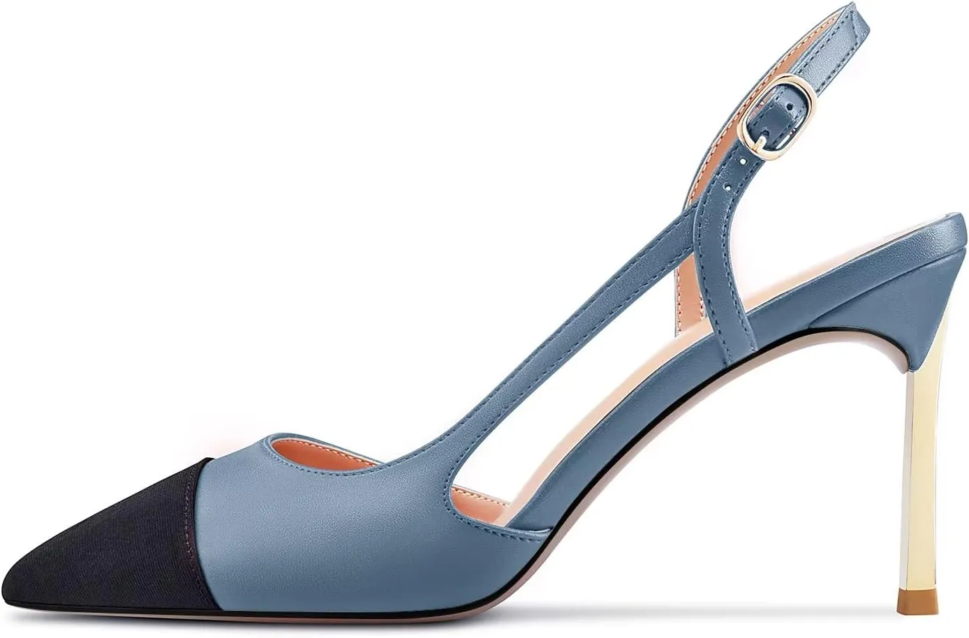 Castamere High Heel Pointed Cap Toe Slingback Pumps Wedding Prom Patchwork 3.3 Inches Heels
