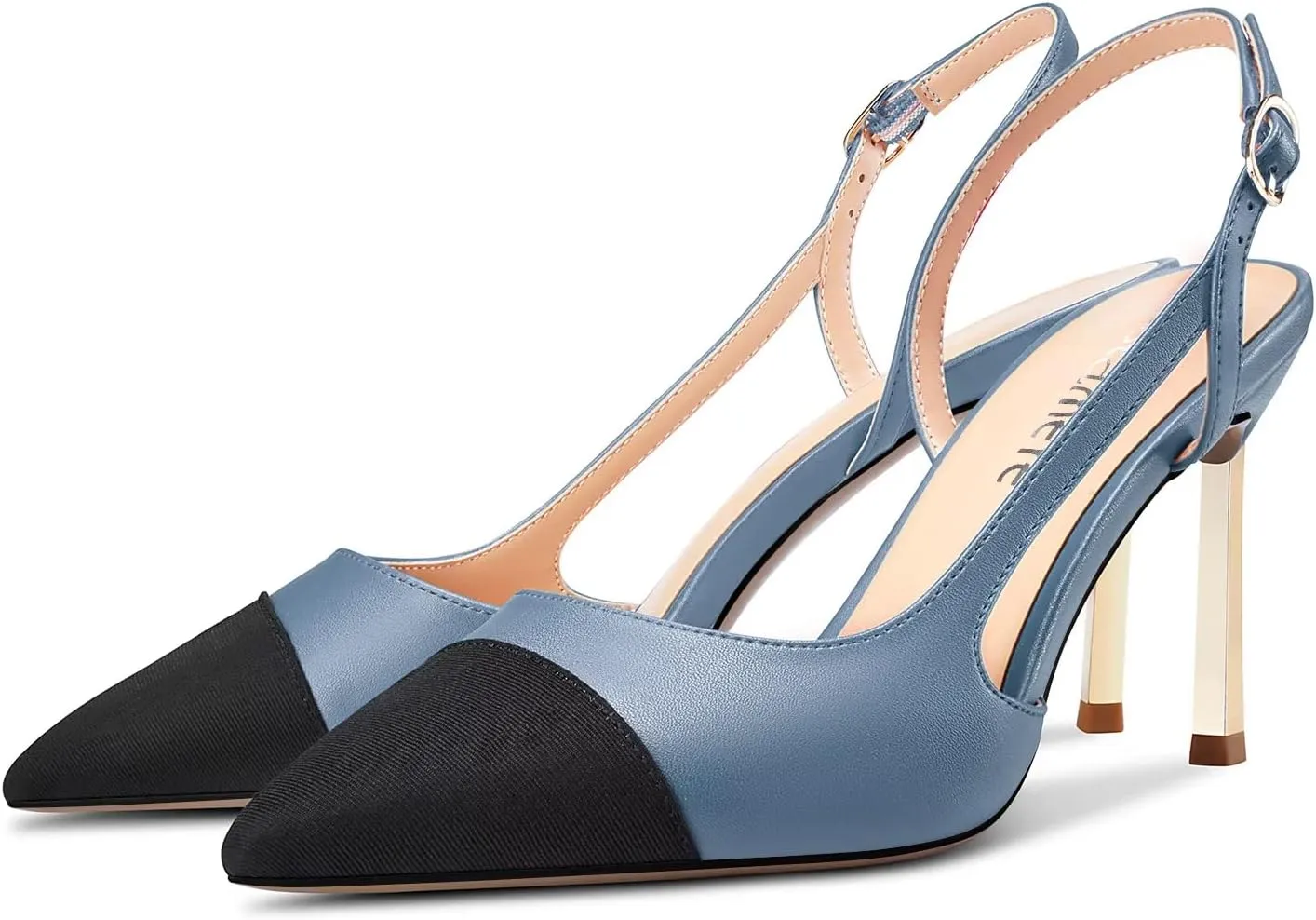Castamere High Heel Pointed Cap Toe Slingback Pumps Wedding Prom Patchwork 3.3 Inches Heels