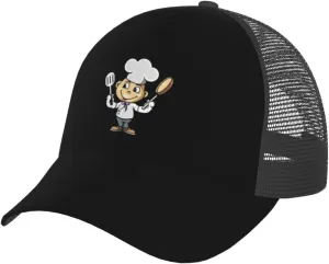 Chef with Spatula and Frying Pan Baseball Cap Adjustable for Men Women Breathable Mesh Back Baseball Caps Casual Outdoor Hat Trucker Hat