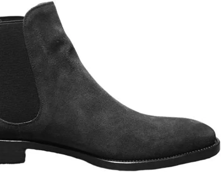 Chelsea Boots Vintage Suede Casual Ankle Boots High Top Classic Pointed Toe Cowboy Boots Dress Boot