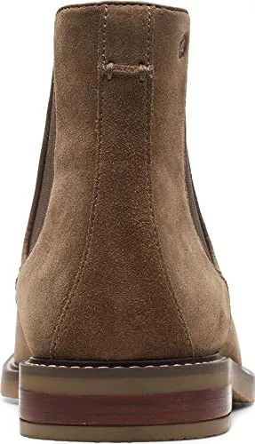 Clarks Men's Jaxen Chelsea Boot, Taupe Suede, 10