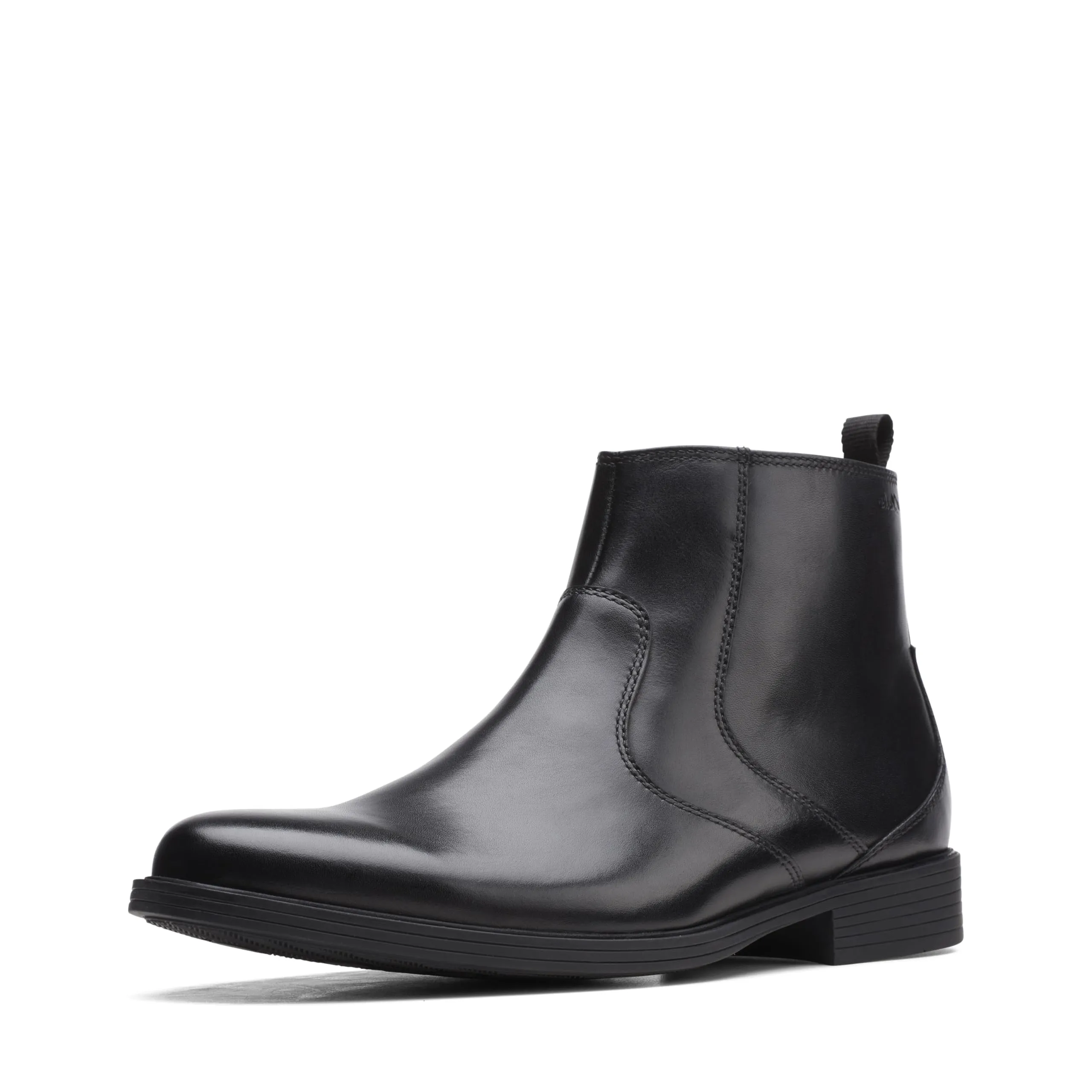 Clarks Men's Whiddon Zip Chelsea Boot, Black Leather, 11