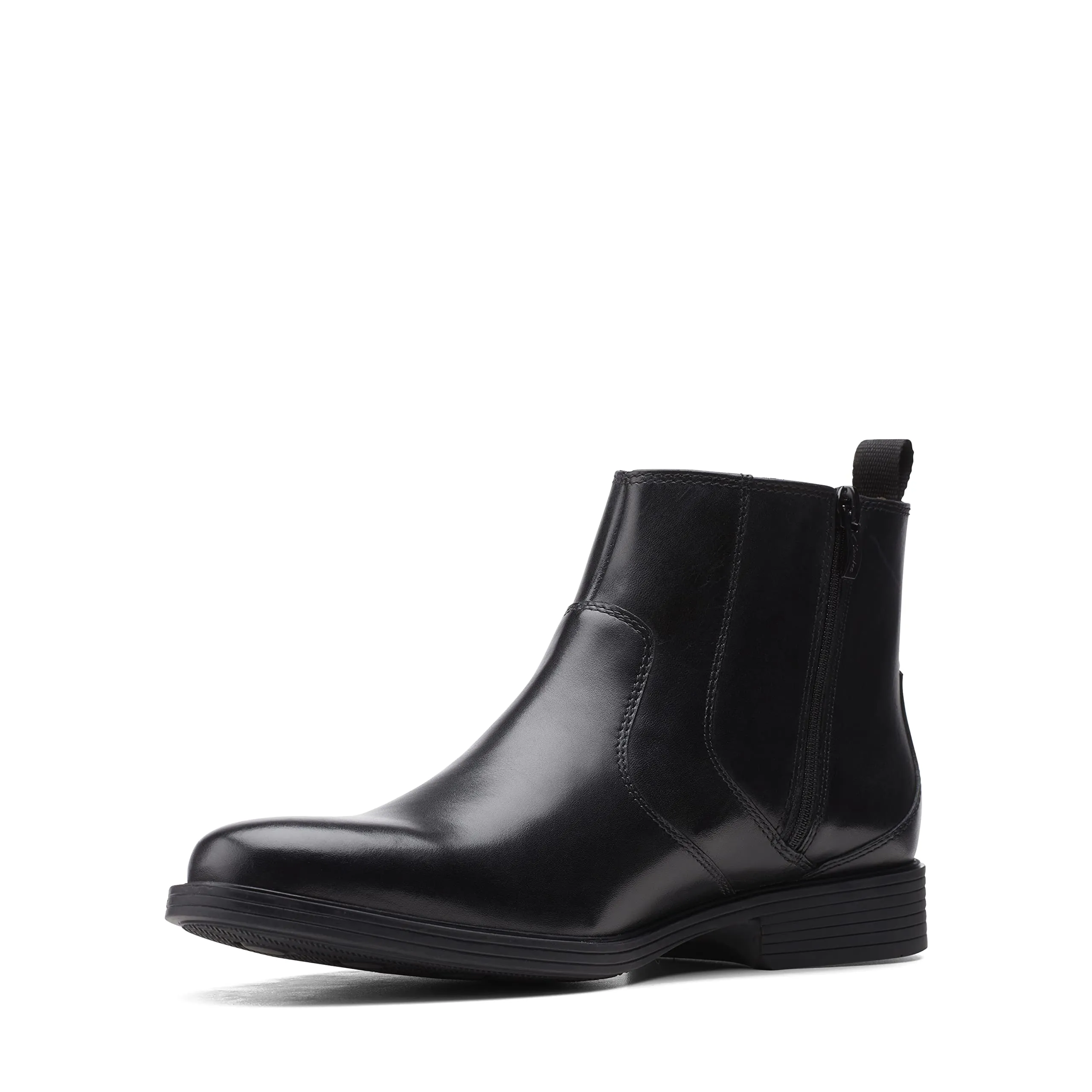 Clarks Men's Whiddon Zip Chelsea Boot, Black Leather, 11
