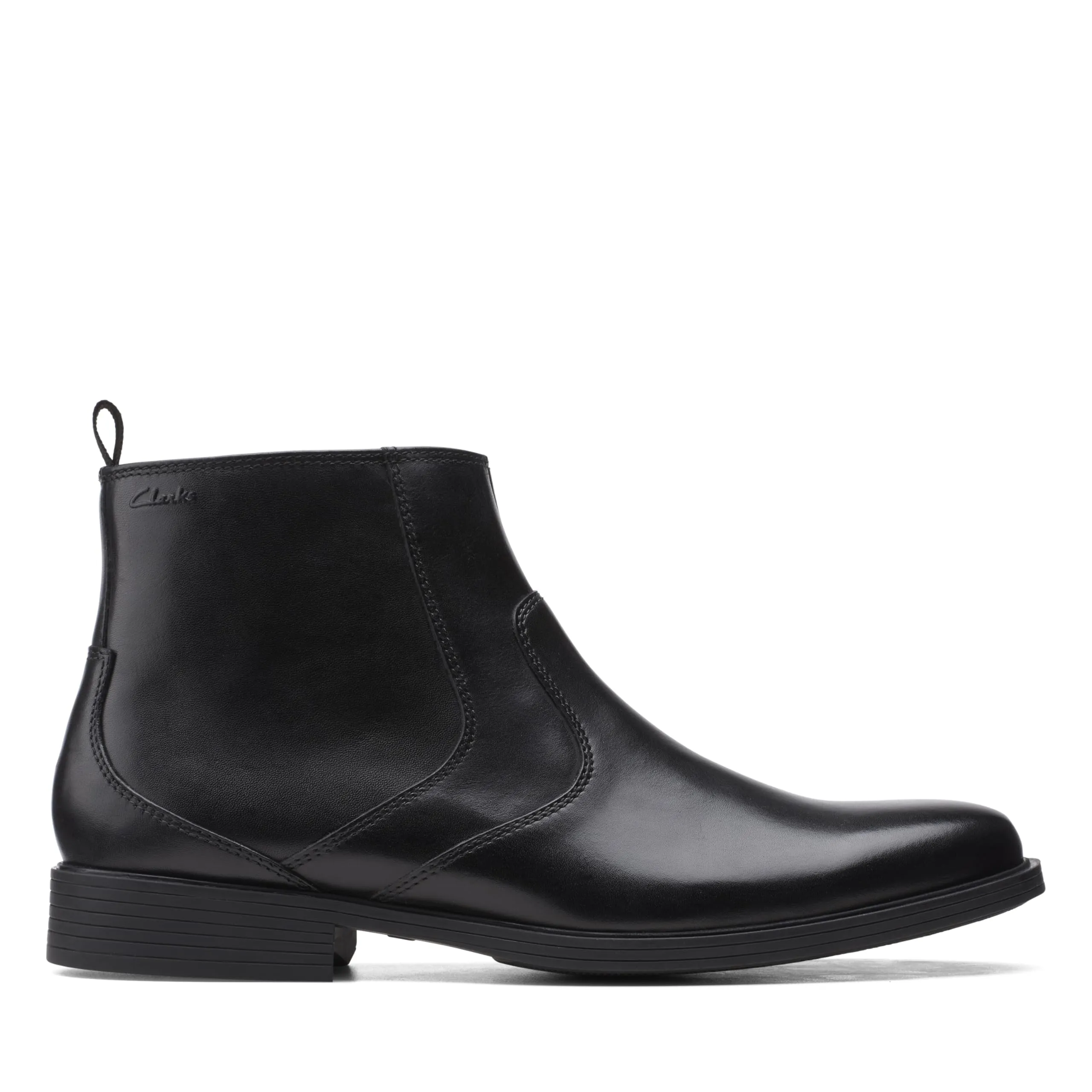 Clarks Men's Whiddon Zip Chelsea Boot, Black Leather, 11