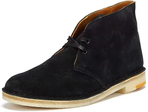 Clarks ORIGINALS Mens Desert Boot Suede Leather Black Combi Boots 7.5 US