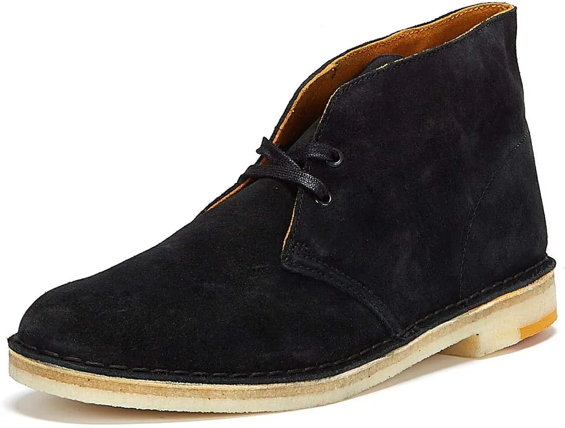 Clarks ORIGINALS Mens Desert Boot Suede Leather Black Combi Boots 7.5 US