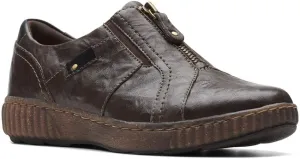 Clarks Unisex Magnolia Zip Sneaker, Dark Brown, 0 US Women