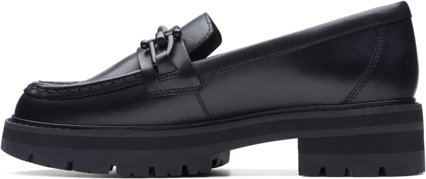 Clarks Unisex Orianna Bit Sneaker, Black Leat, 0 US Women