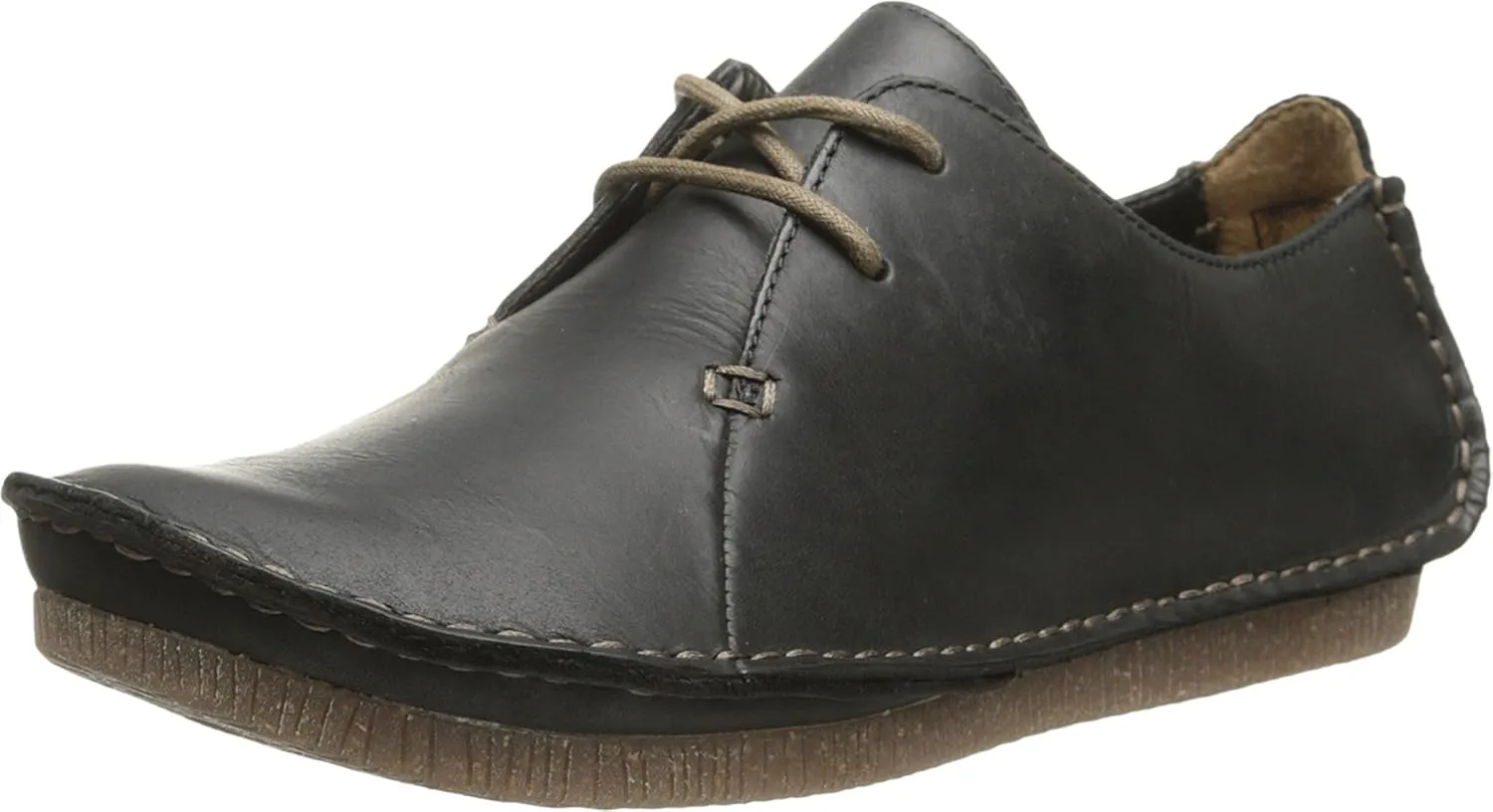 Clarks womens Janey Mae oxfords shoes, Black Leather, 6.5 US