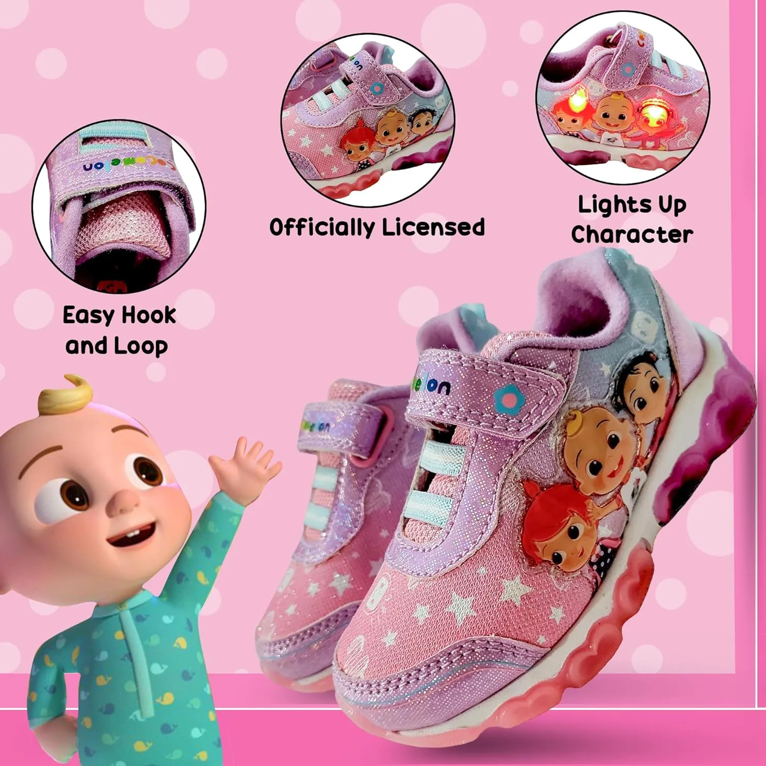 Cocomelon Girl's Lighted Athletic Sneaker
