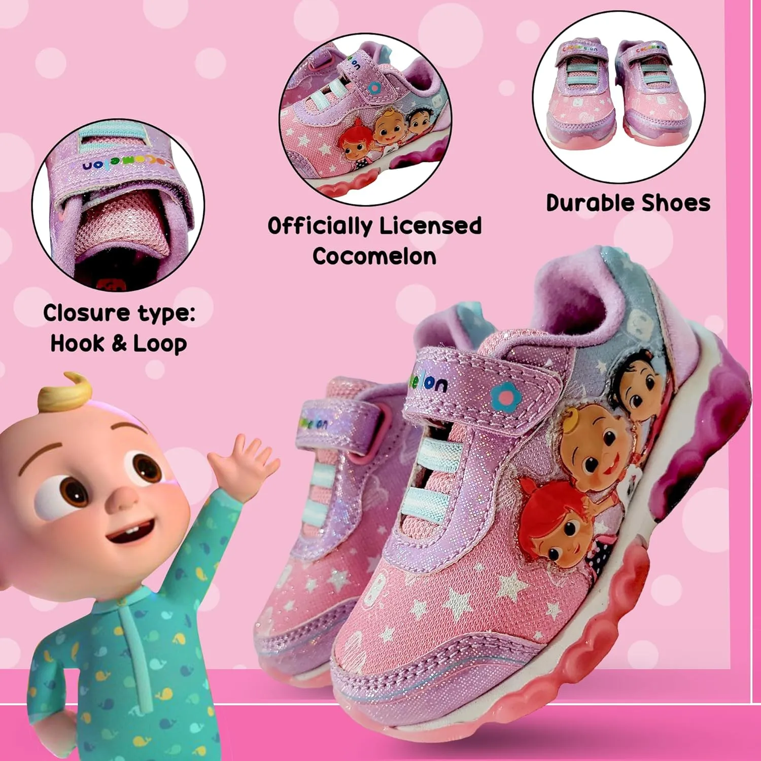 Cocomelon Girl's Lighted Athletic Sneaker