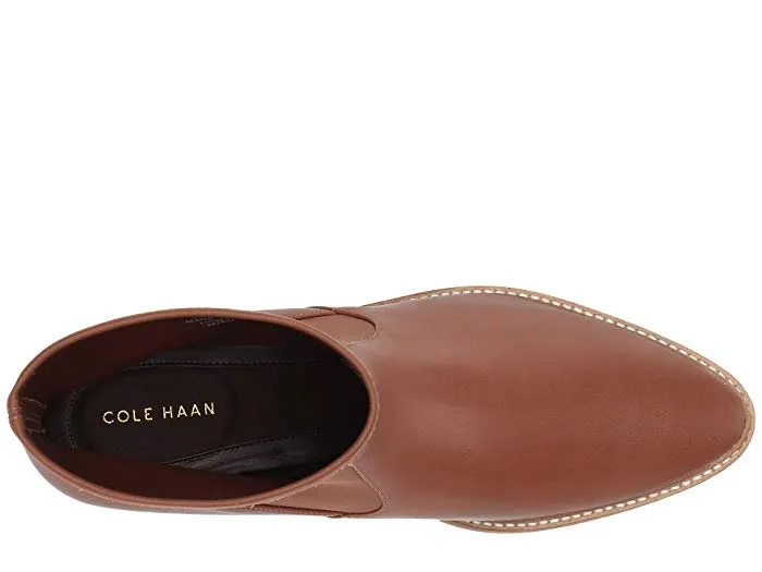 Cole Haan Womens Go -to Leather Pointed Toe Chelsea Boots Tan 7.5 Medium (B,M)
