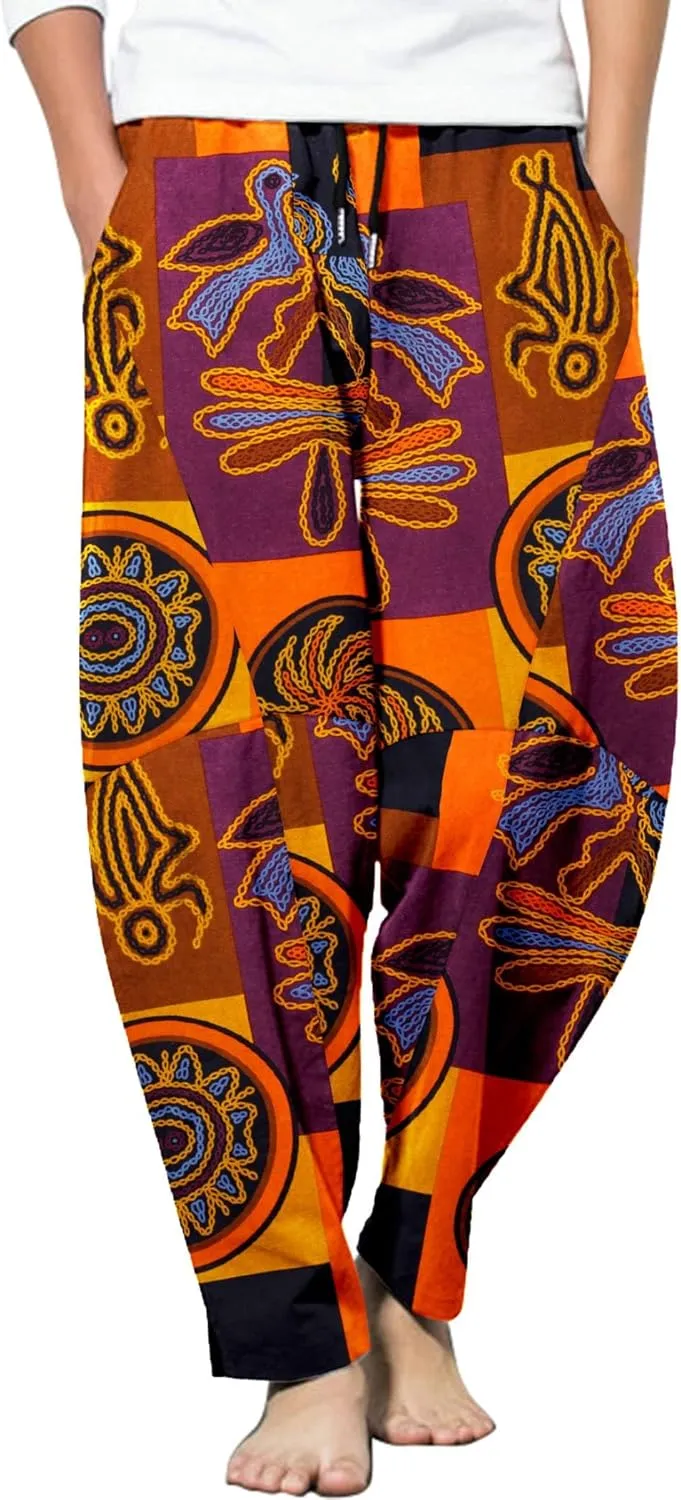 COOFANDY Men's Linen Harem Drawstring Pants Casual Elastic Waist Lightweight Trouser Hippie Summer Beach Yoga Pants