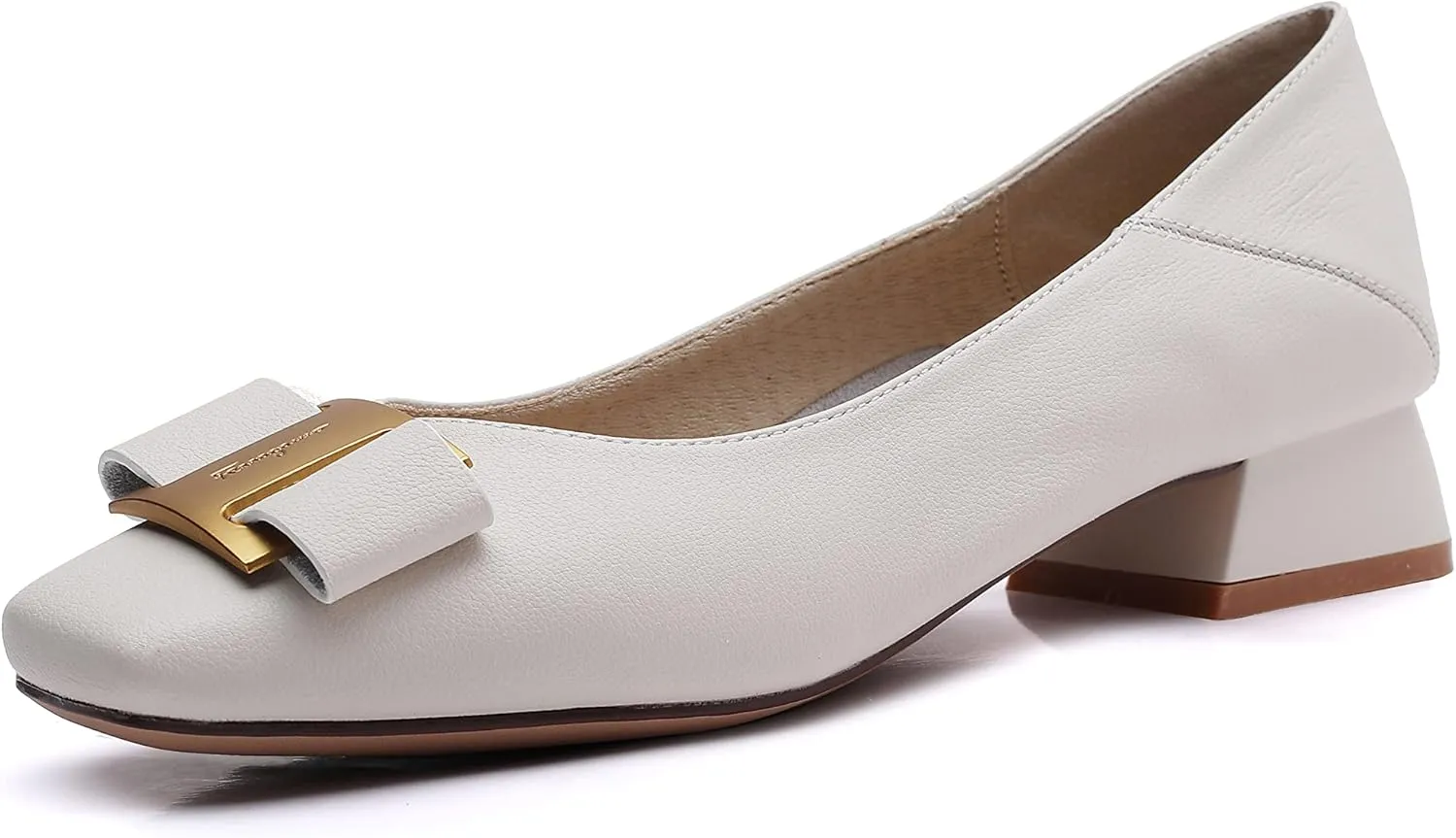 CosyFever Womens DC459 Travel Comfort Metal Buckles Cow Leather Flats