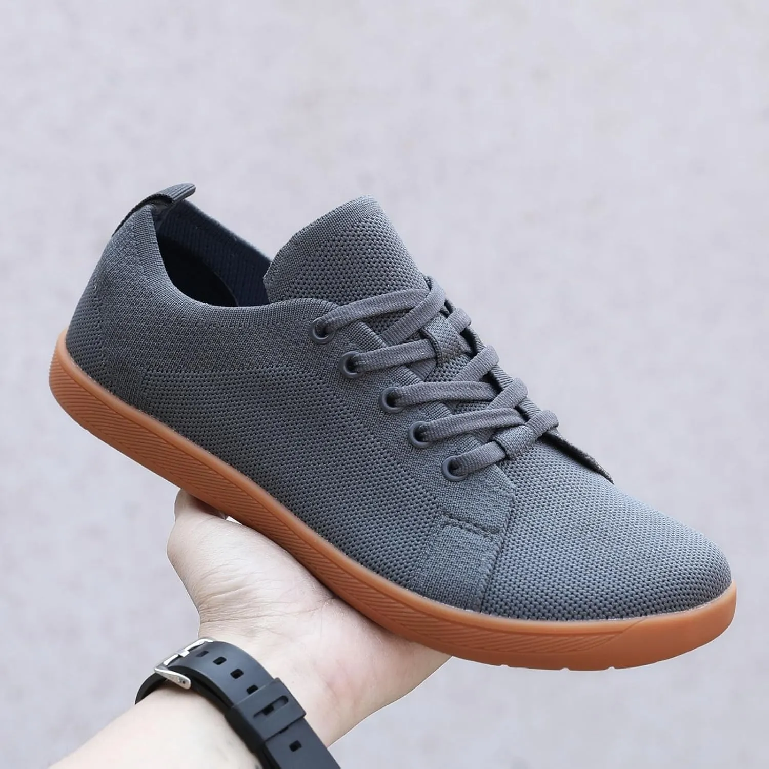 Couple Solid Color Wide Head Outdoor Barefoot Casual Shoes Breathable Comfortable Mens Sneaker Shoes with Arch Support
