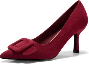 Coutgo Women's Closed Pointed Toe Pumps Stiletto High Heels Wedding Party Dress Shoes
