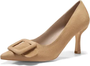 Coutgo Women's Closed Pointed Toe Pumps Stiletto High Heels Wedding Party Dress Shoes