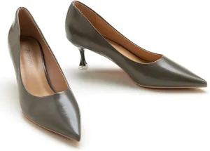 C.Paravano Classic Women's Pumps Metal Square Buckle Pointy Heels for Ladies Stiletto Heel Pointed Toe Dressy Womens Heels Comfortable Office Wear