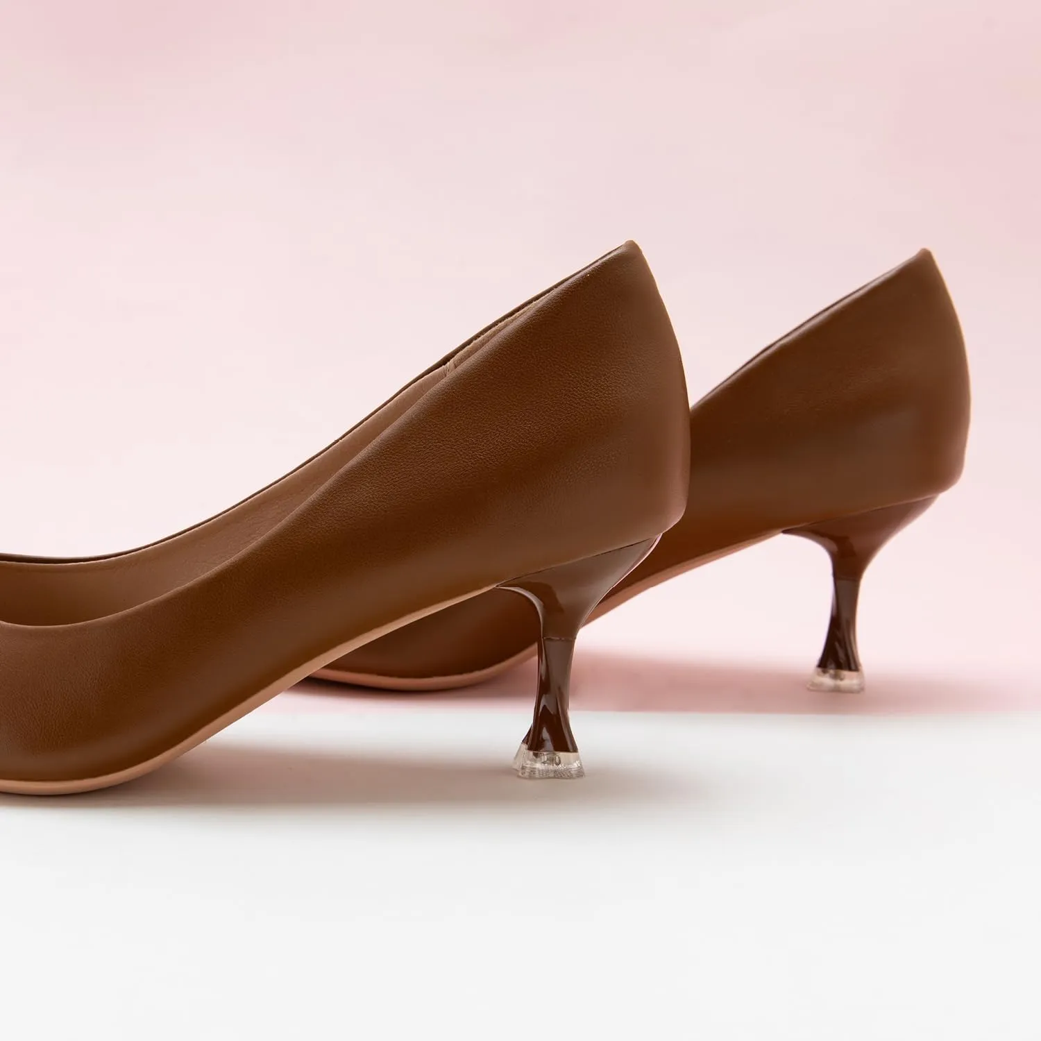 C.Paravano Classic Women's Pumps Metal Square Buckle Pointy Heels for Ladies Stiletto Heel Pointed Toe Dressy Womens Heels Comfortable Office Wear
