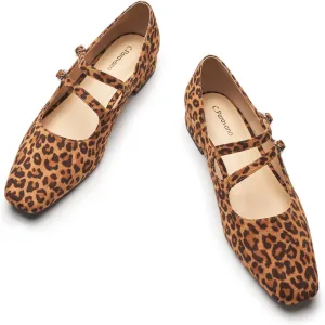 C.Paravano Luxury Mary Jane Ballet Flats: Adjustable Double Straps & Square Toe|Premium Comfort for Gallery Openings, Spring Brunches|Style w/Midi Skirts or Cropped Trousers
