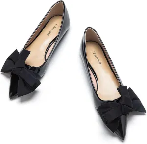C.Paravano Pointy Bow Flats Women's Flats Comfortable Stylish Slip-On Shoes for Casual and Office