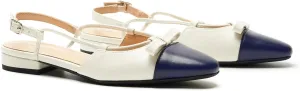 C.Paravano Women's Almond Toe Slingback Flats with Cap, Stylish Comfort Flats for Casual, Dressy, Office Wear