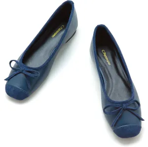 C.Paravano Women's Flats with Bowknot | Casual Slip On Dress Shoes | Comfortable Square Toe Shoes | Women Ballet Flats for Wedding Work Office Business