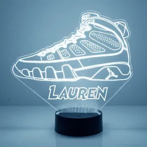 Custom Sneaker LED Sign Night Light Lamp with Remote, Light Up Display with Personalized Name or Image, Customized, Made in The USA, Clear Acrylic Home Decor Design with 16 Colors, 4 Modes (Style 7)