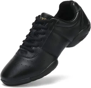 DADAWEN Adult & Youth White Cheerleading Shoes Sport Training Tennis Sneakers Competition Cheer Shoes