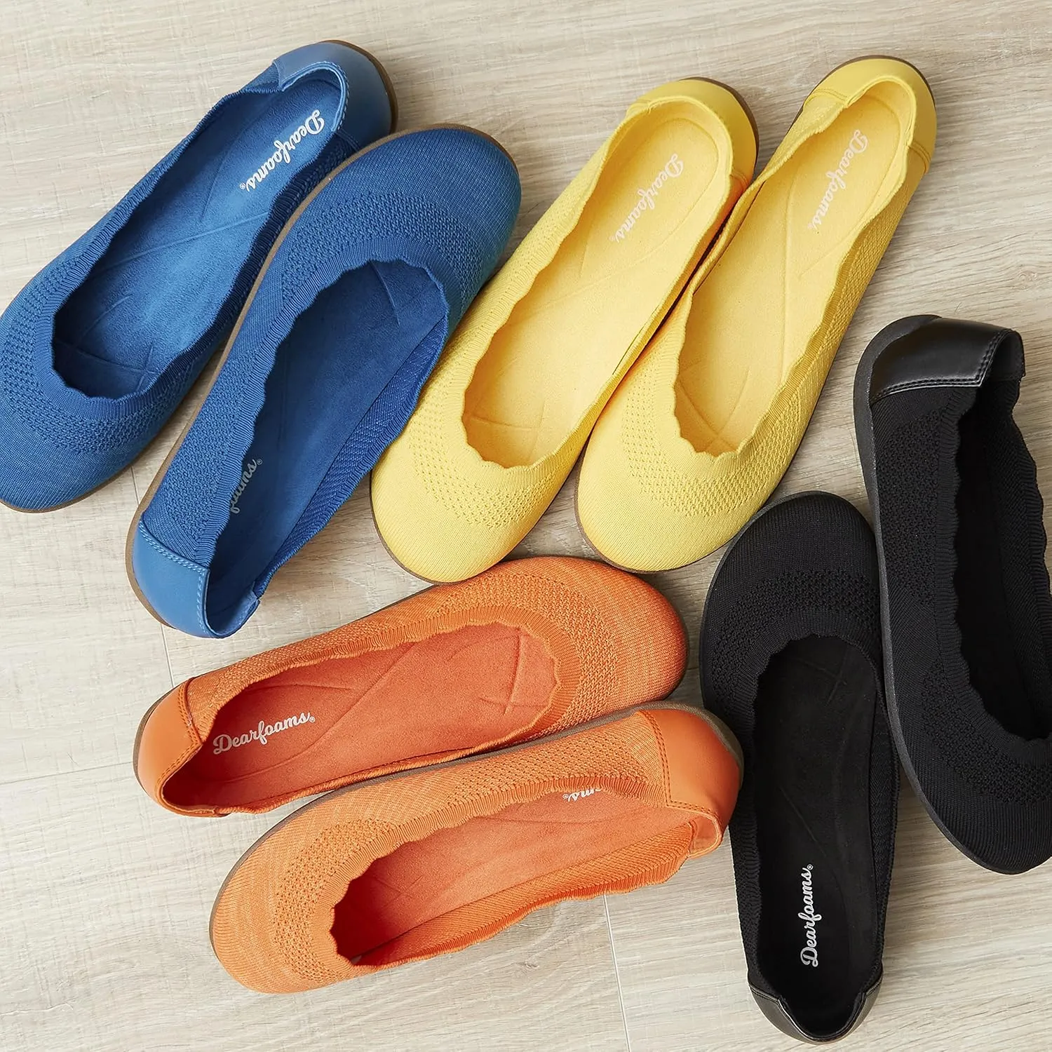 Dearfoams Women's Lightweight Washable Comfort Misty Ballet Flats