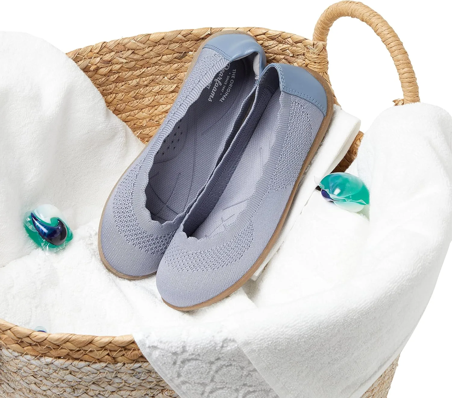 Dearfoams Women's Lightweight Washable Comfort Misty Ballet Flats
