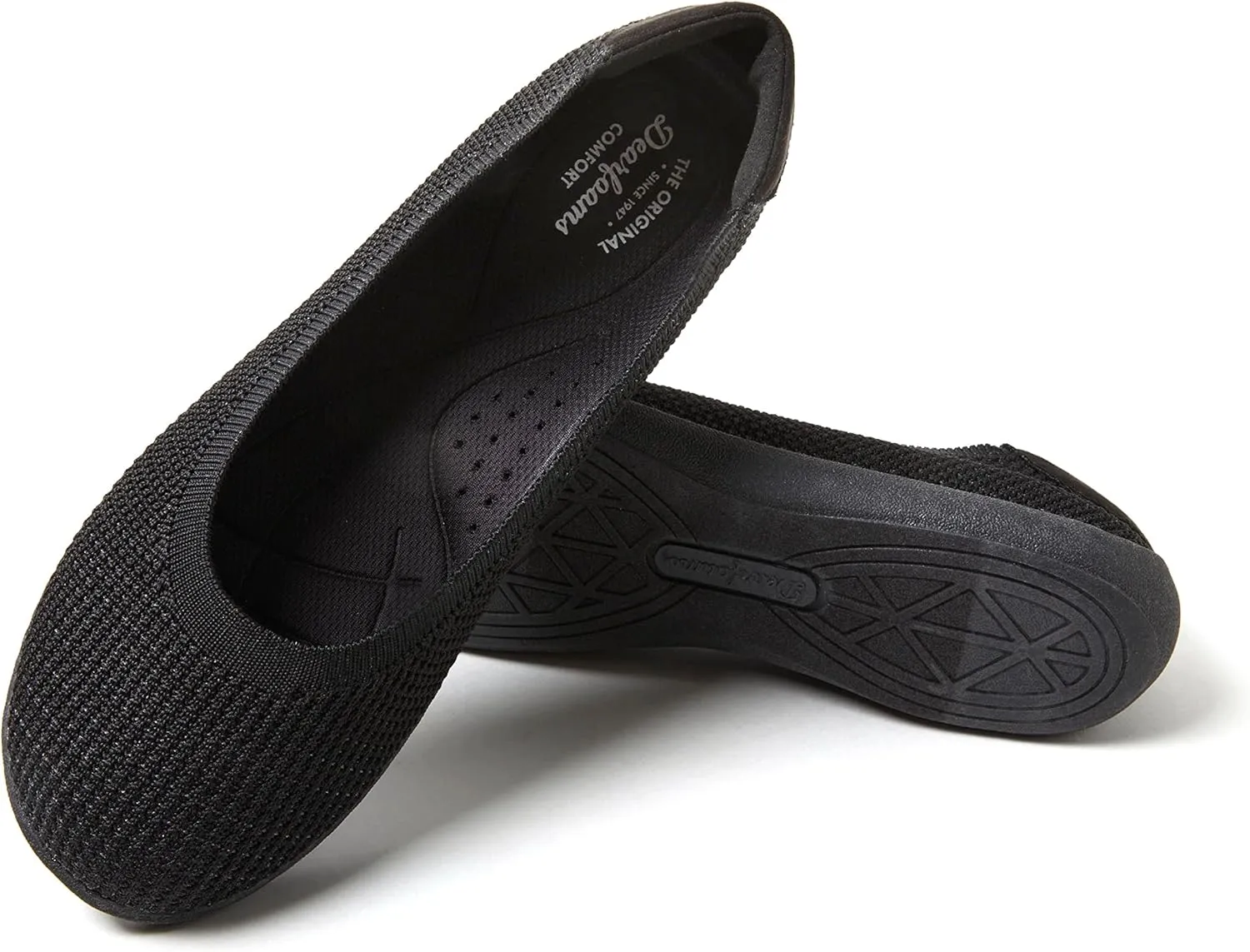 Dearfoams Women's Lightweight Washable Comfort Misty Ballet Flats