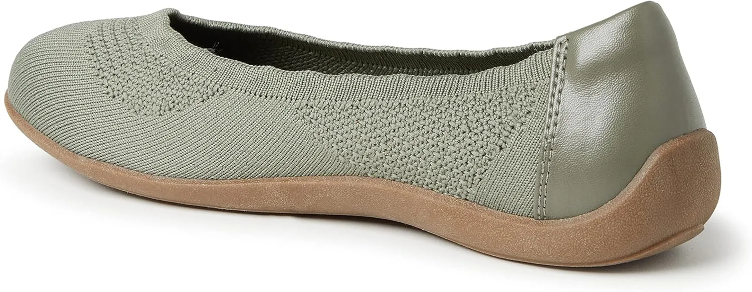 Dearfoams Women's Lightweight Washable Comfort Misty Ballet Flats