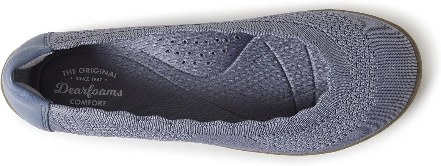 Dearfoams Women's Lightweight Washable Comfort Misty Ballet Flats
