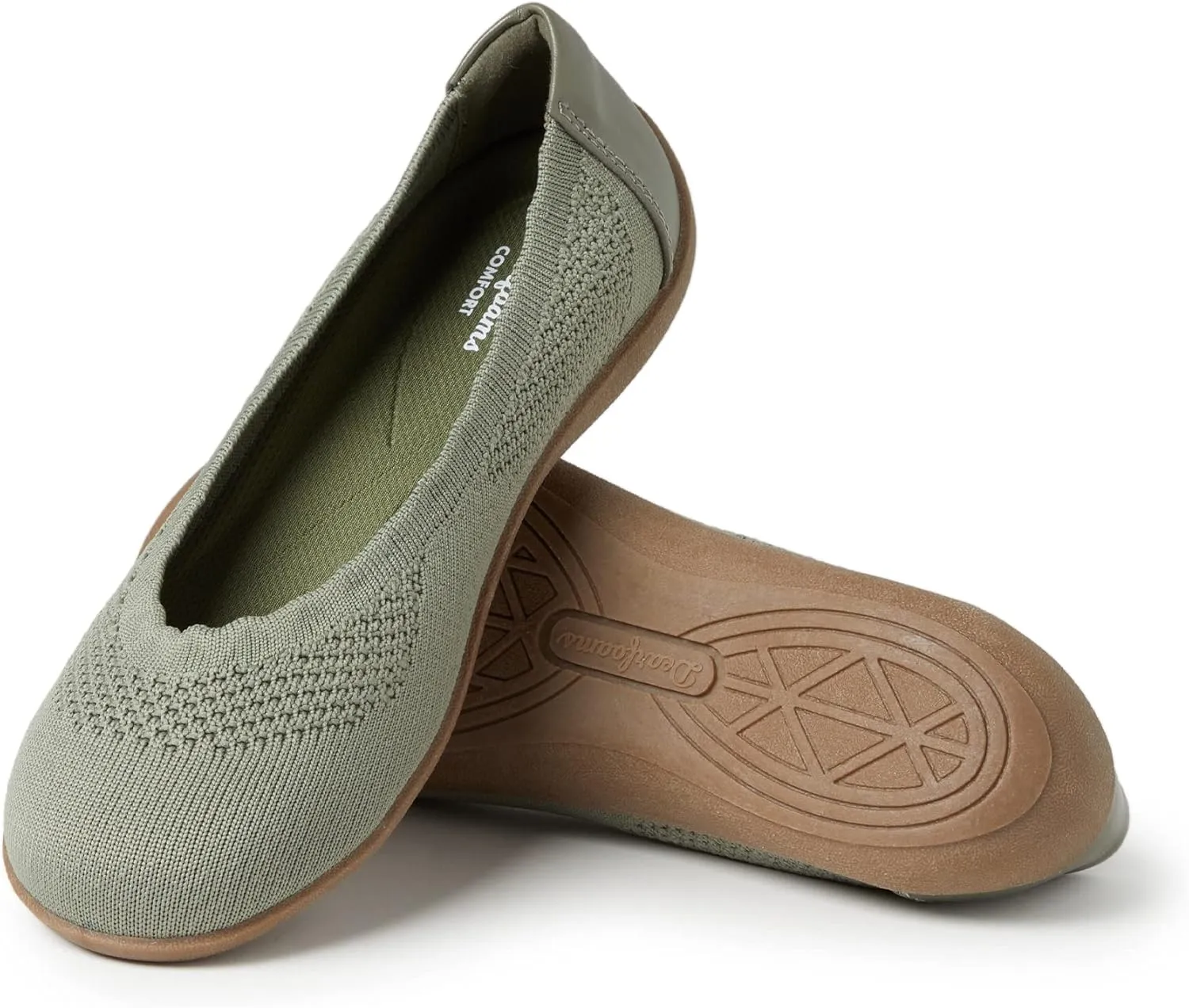 Dearfoams Women's Lightweight Washable Comfort Misty Ballet Flats