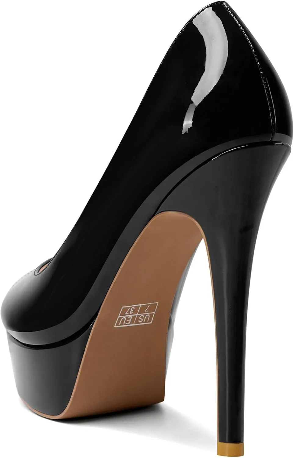 DearOnly Women's Sky High Heels Platform Pumps Slip On Sexy Peep Toe Stilettos 5" Heel Classic Dress Party Footwear Shoes