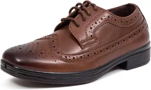 Deer Stags Boy's Ace Formal Dress Shoes Wingtip Brogue Oxford for Church, School Uniform, Graduation/Luggage