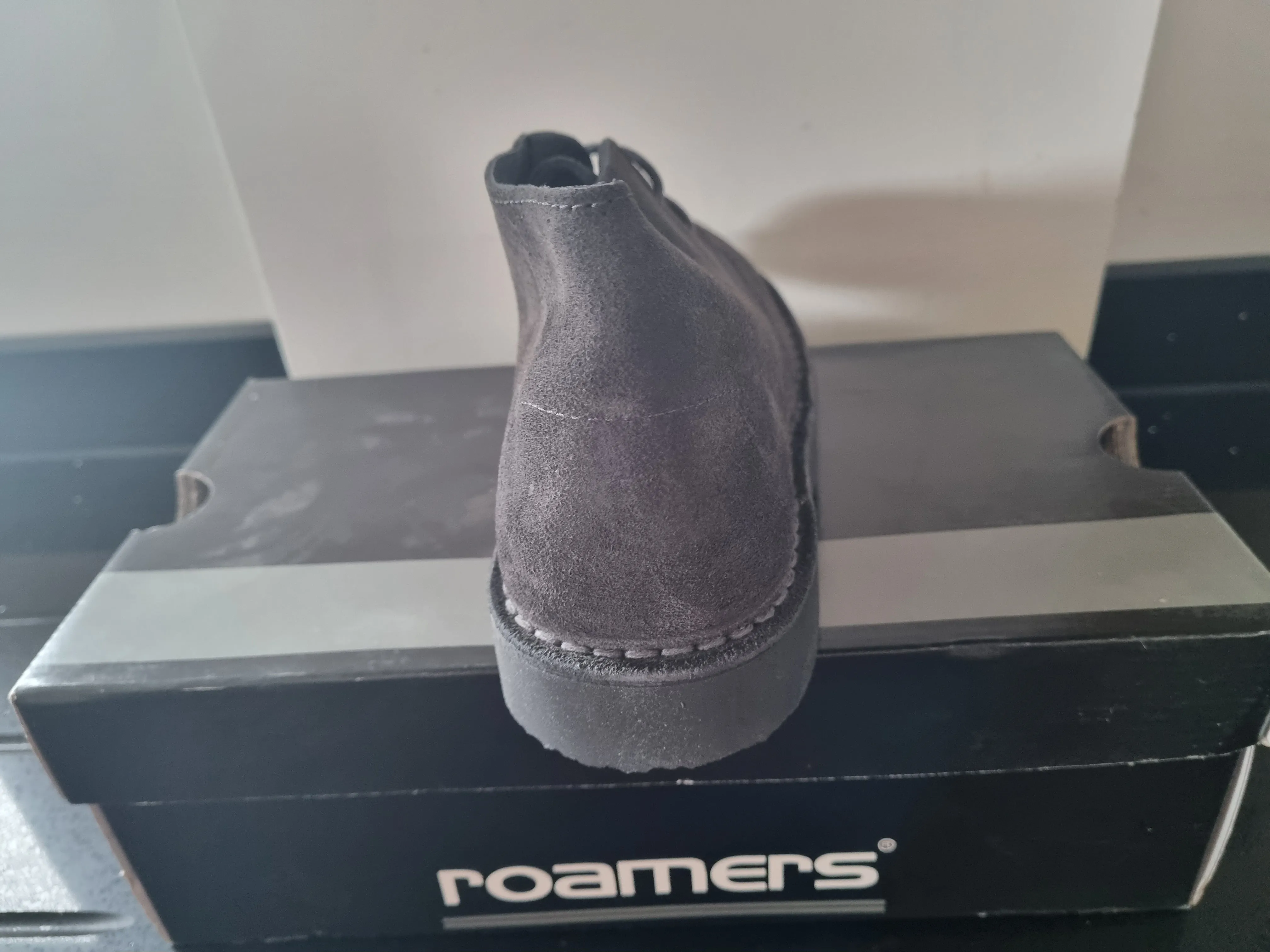 Desert Boot by Roamers - 2 Eye Grey Suede Leather (M467FS)