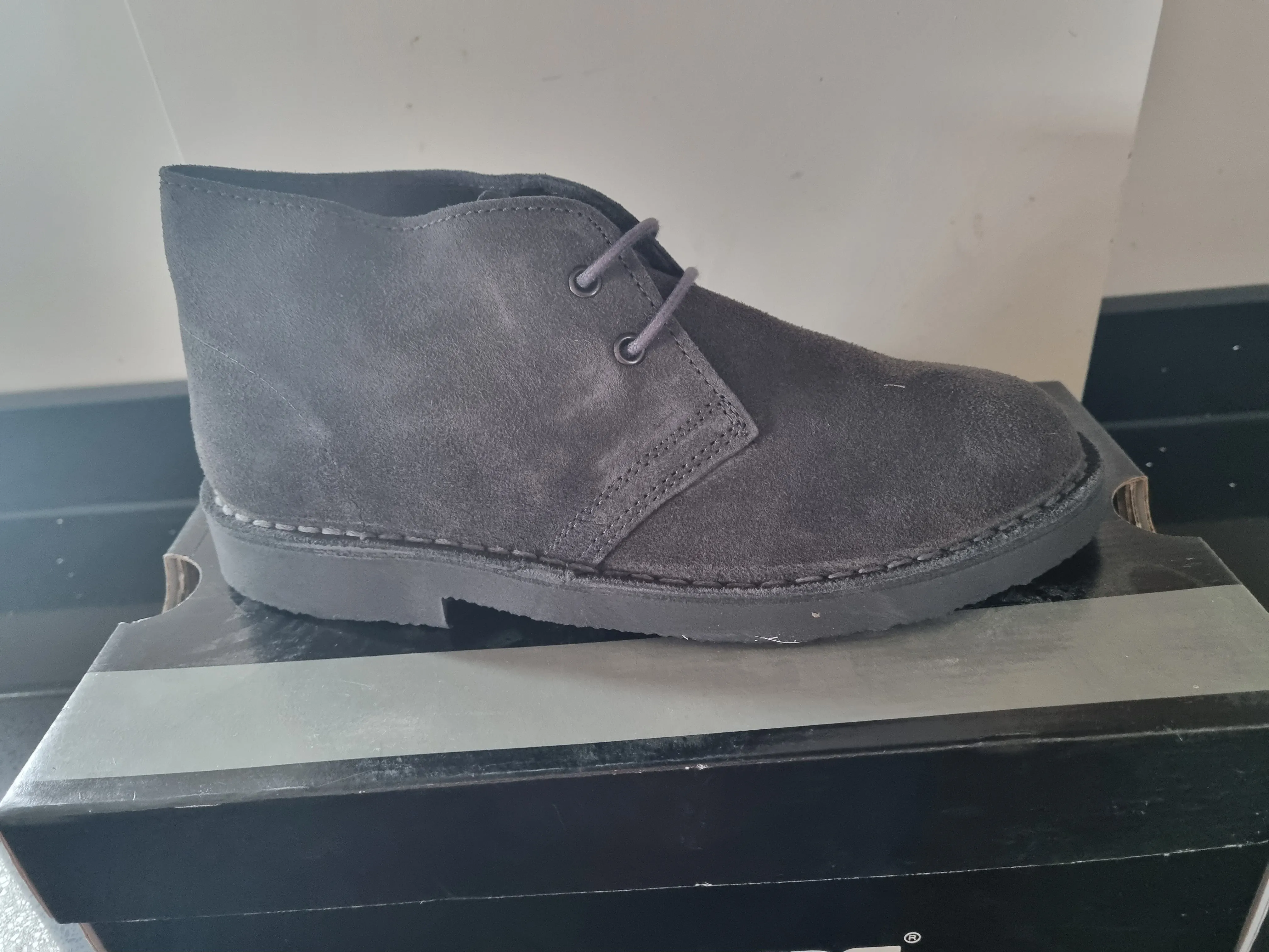 Desert Boot by Roamers - 2 Eye Grey Suede Leather (M467FS)