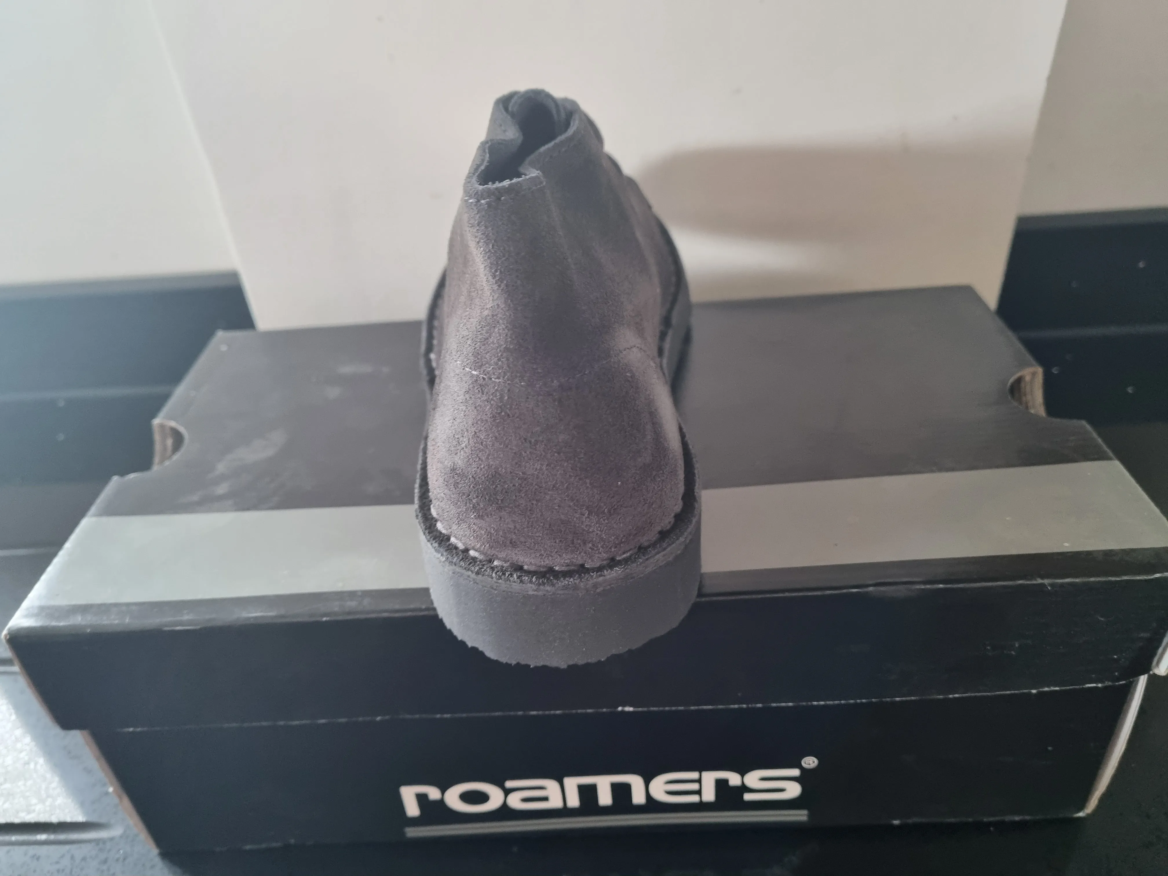 Desert Boot by Roamers - 2 Eye Grey Suede Leather (M467FS)