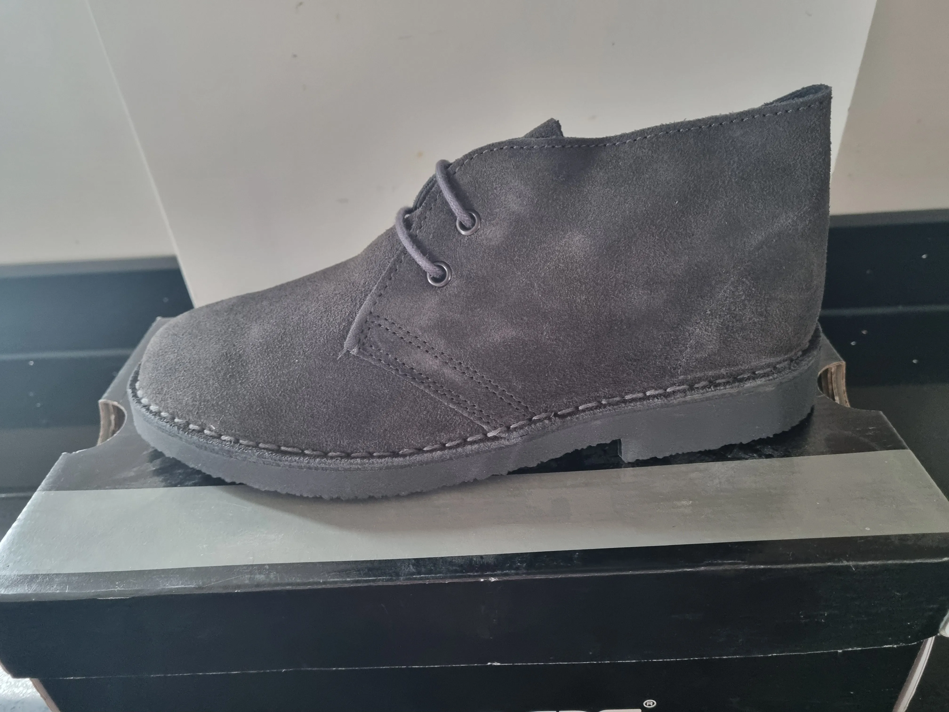 Desert Boot by Roamers - 2 Eye Grey Suede Leather (M467FS)
