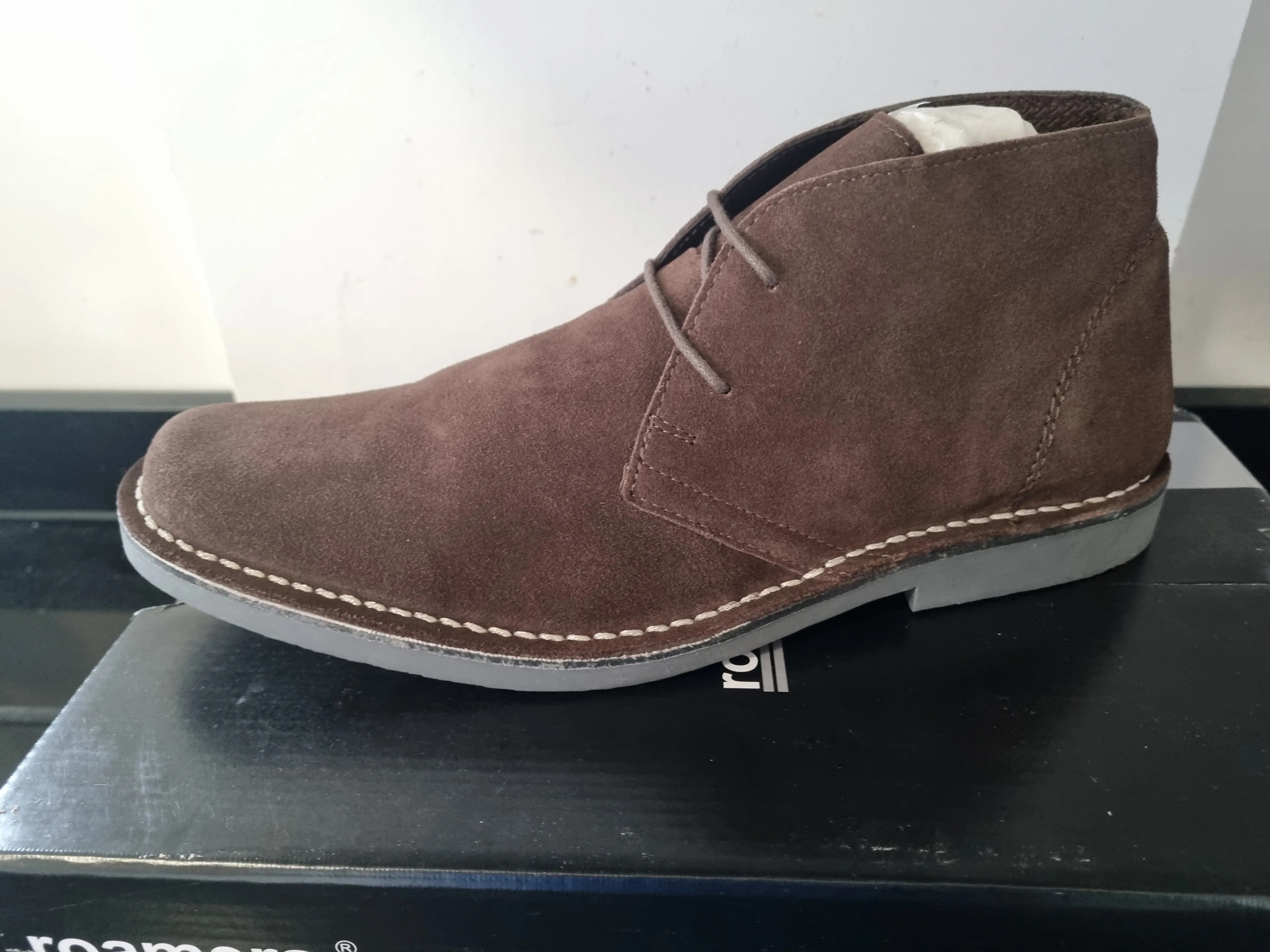 Desert Boot by Roamers - Slim Fit - 2 Eye Sand Chocolate Leather (M420DBS)