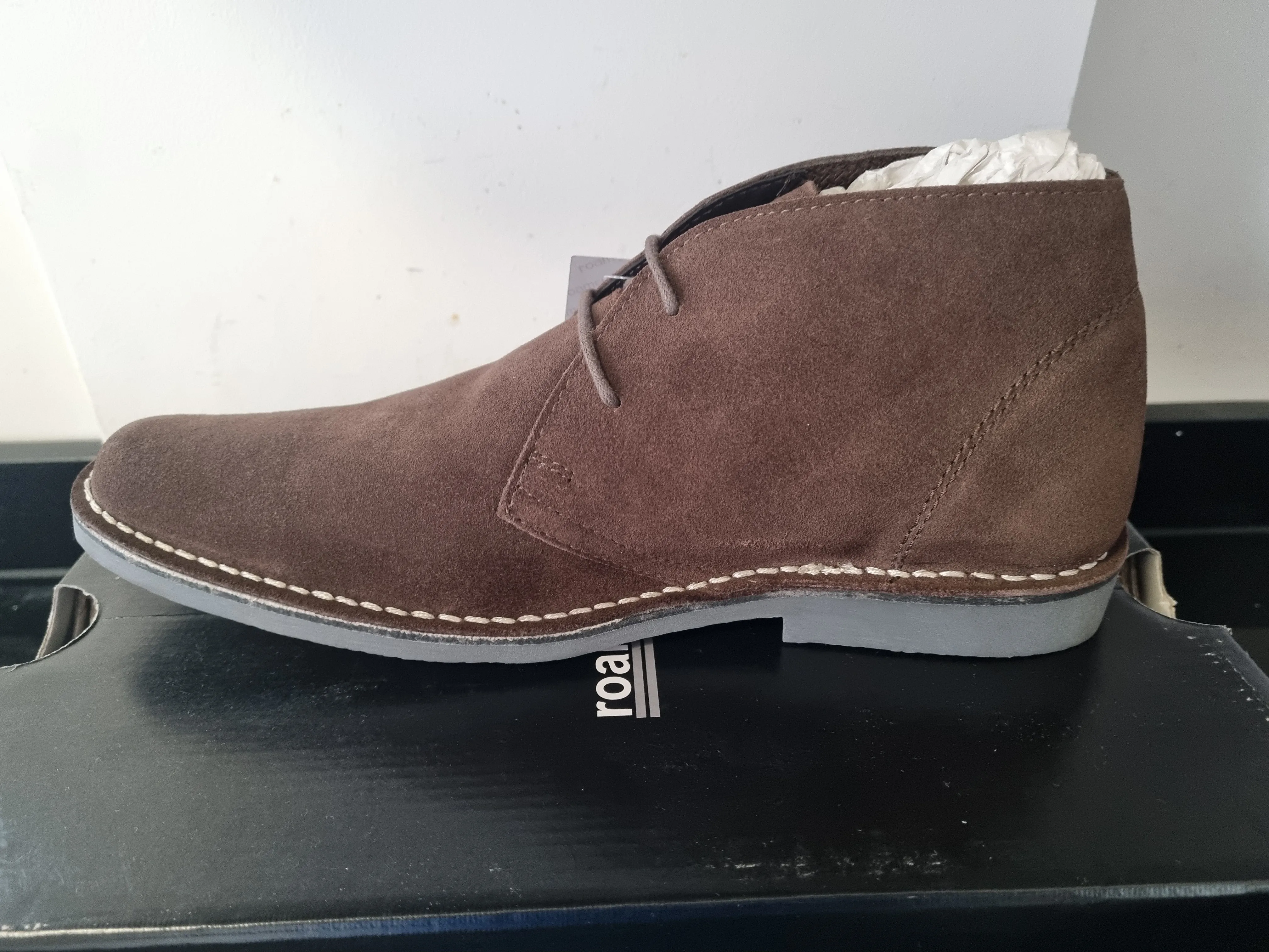 Desert Boot by Roamers - Slim Fit - 2 Eye Sand Chocolate Leather (M420DBS)