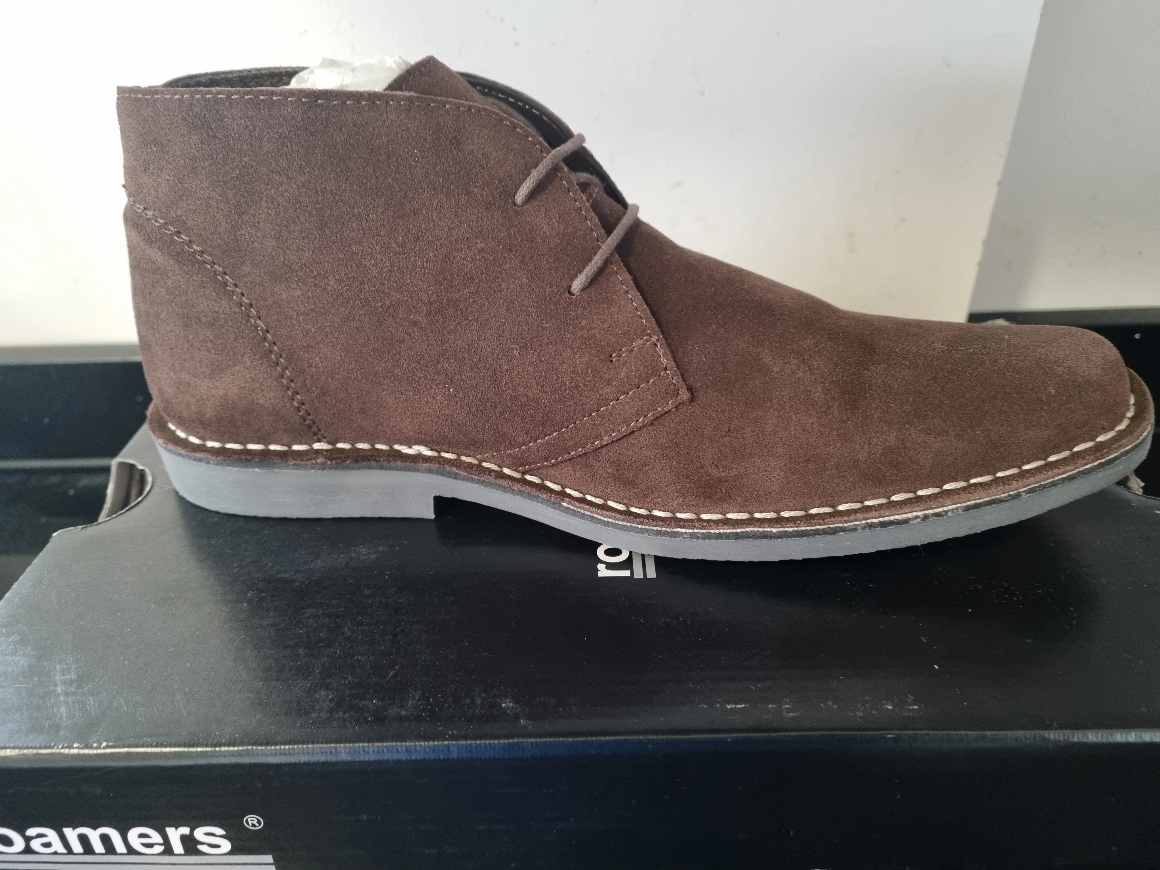 Desert Boot by Roamers - Slim Fit - 2 Eye Sand Chocolate Leather (M420DBS)
